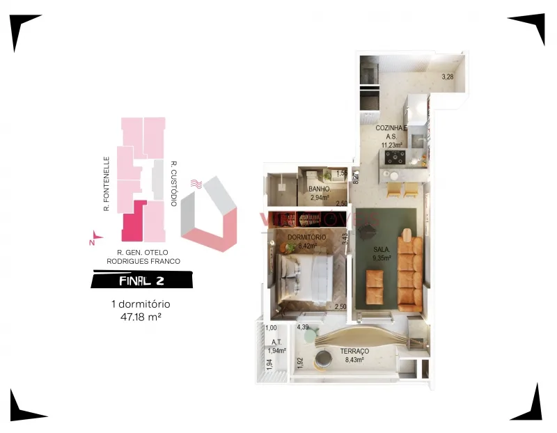 Apartamento 1 dormitório no Canto do Forte - Praia Grande — foto 2