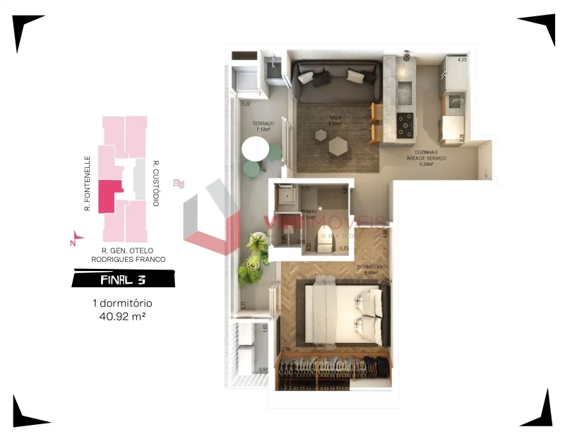 Apartamento 1 dormitório no Canto do Forte - Praia Grande — foto 3