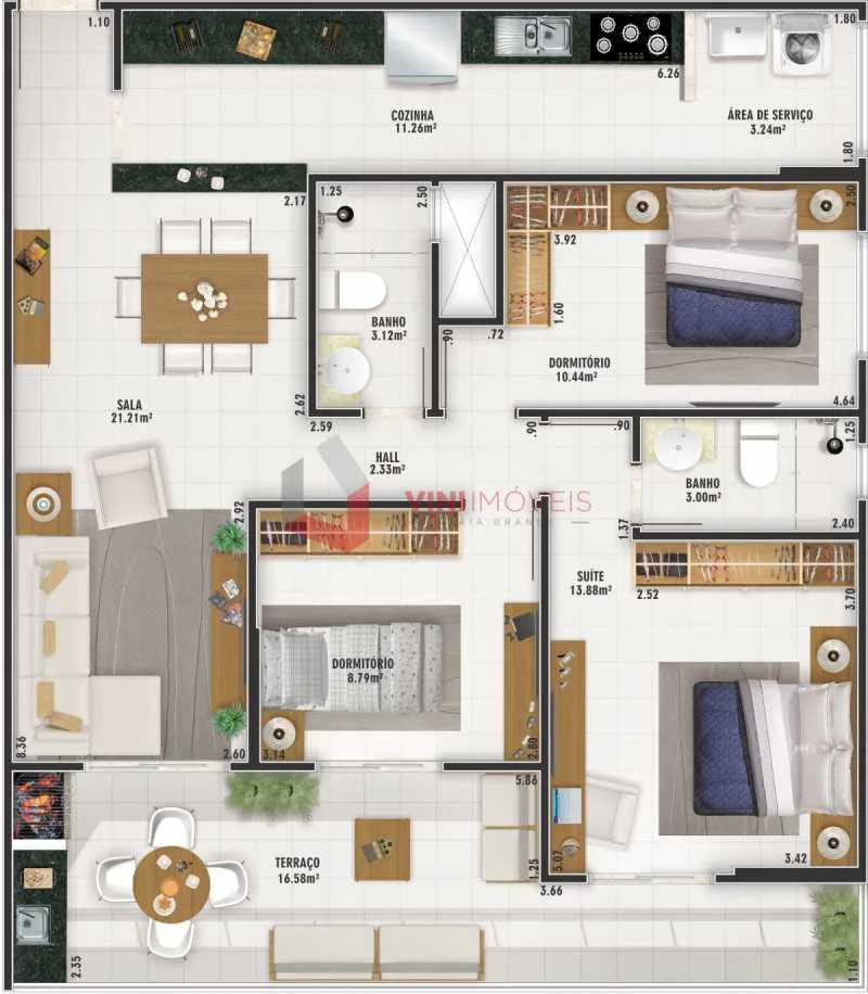 Apartamento 1 dormitório no Canto do Forte - Praia Grande — foto 3