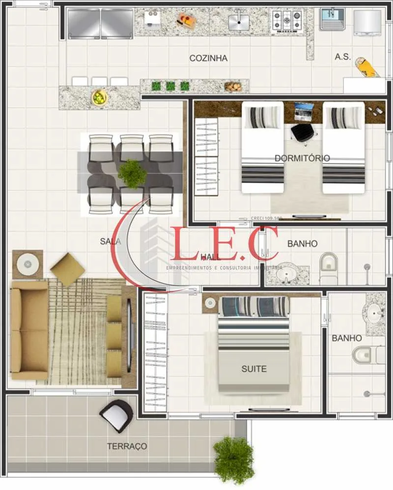 Apartamento 1 dormitório no Tupi - Praia Grande — foto 2