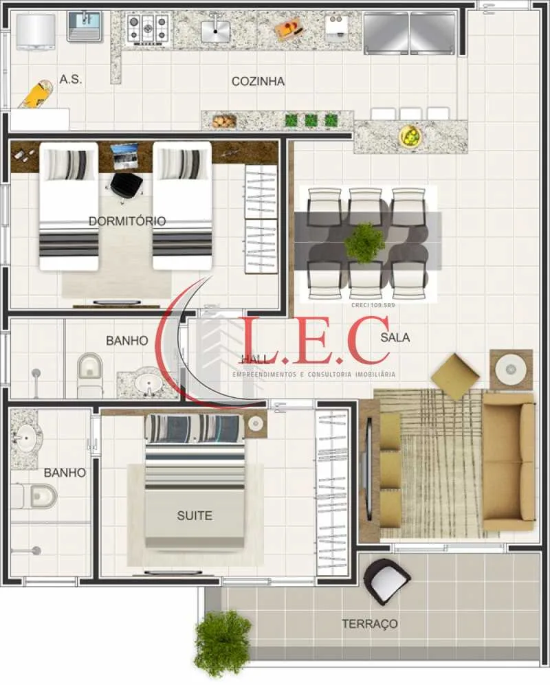 Apartamento 1 dormitório no Tupi - Praia Grande — foto 3
