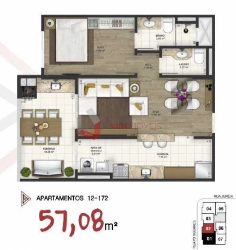 Apartamento 1 dormitório no Tupi - Praia Grande — foto 2