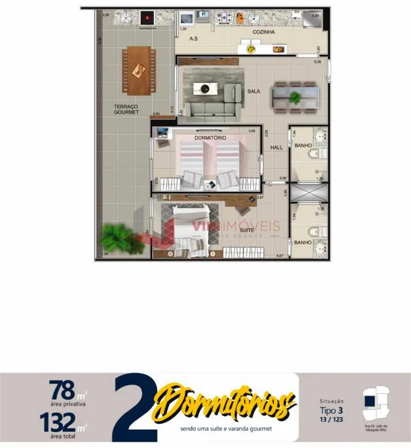 Apartamento 2 dormitórios no Aviação - Praia Grande — foto 2