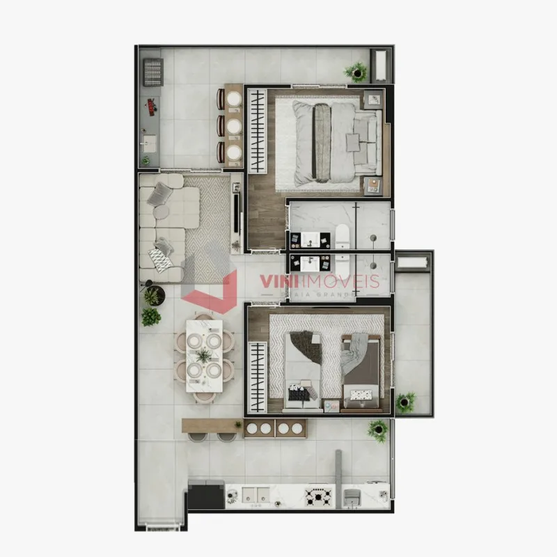 Apartamento 2 dormitórios no Aviação - Praia Grande — foto 2