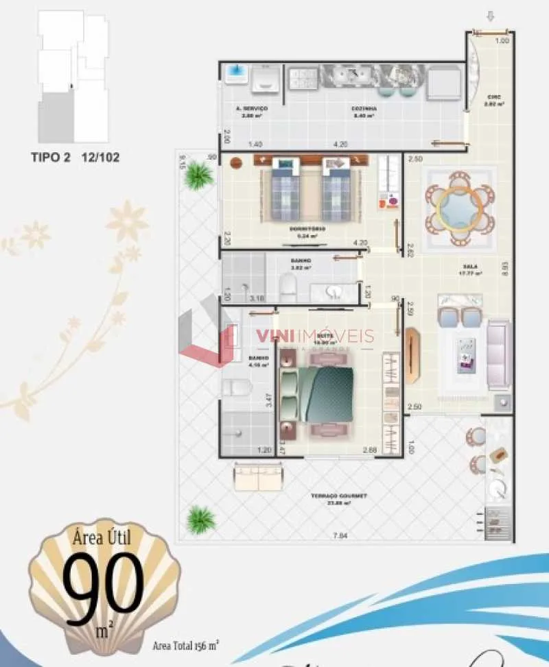 Apartamento 2 dormitórios no Aviação - Praia Grande — foto 2