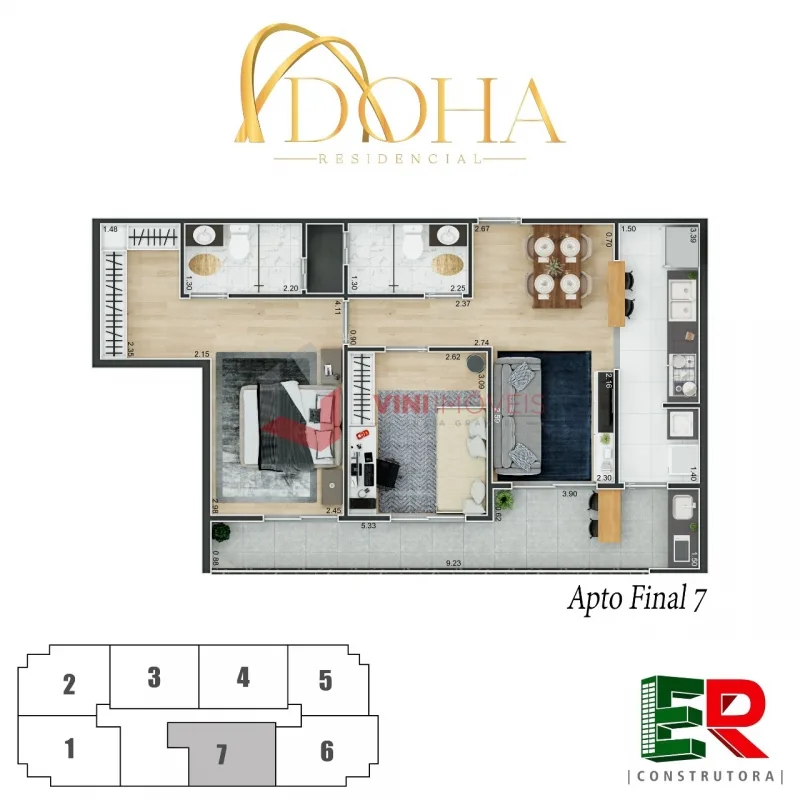 Apartamento 2 dormitórios no Boqueirão - Praia Grande — foto 2