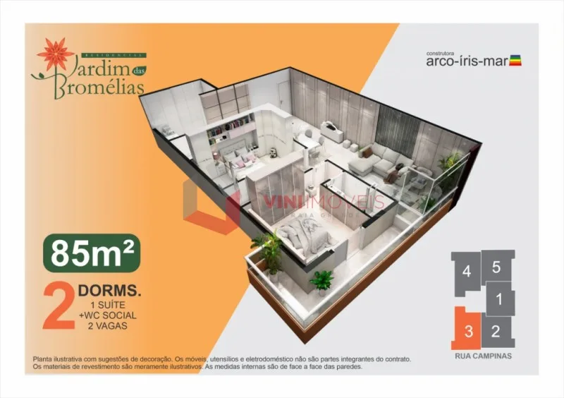 Apartamento 2 dormitórios no Boqueirão - Praia Grande — foto 3