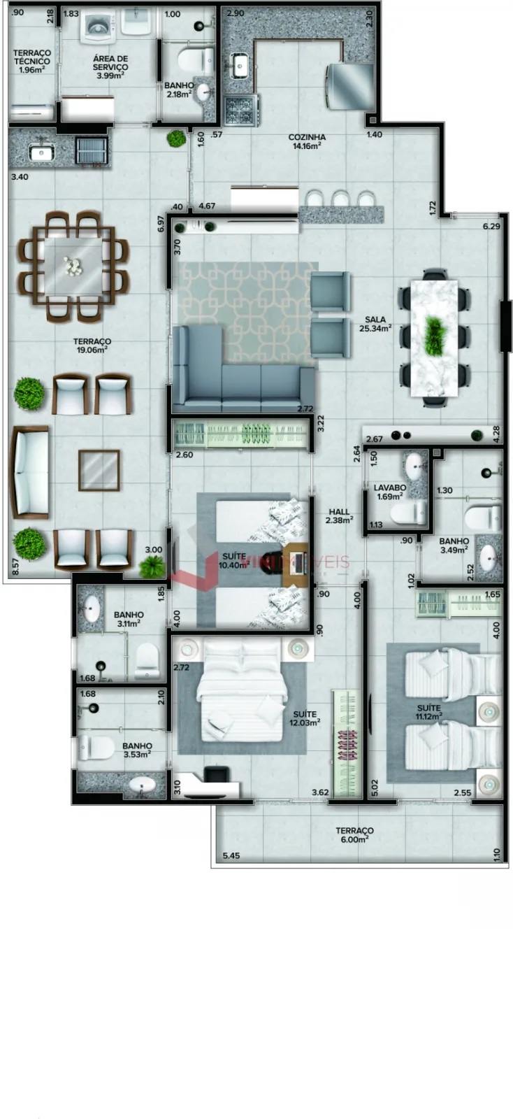 Apartamento 2 dormitórios no Canto do Forte - Praia Grande — foto 3