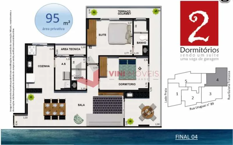 Apartamento 2 dormitórios no Guilhermina - Praia Grande — foto 2