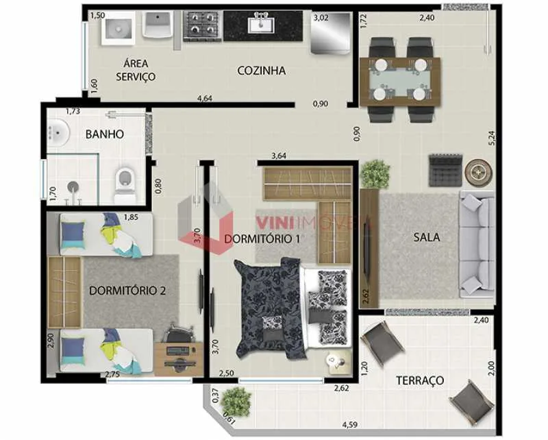 Apartamento 2 dormitórios no Guilhermina - Praia Grande — foto 2