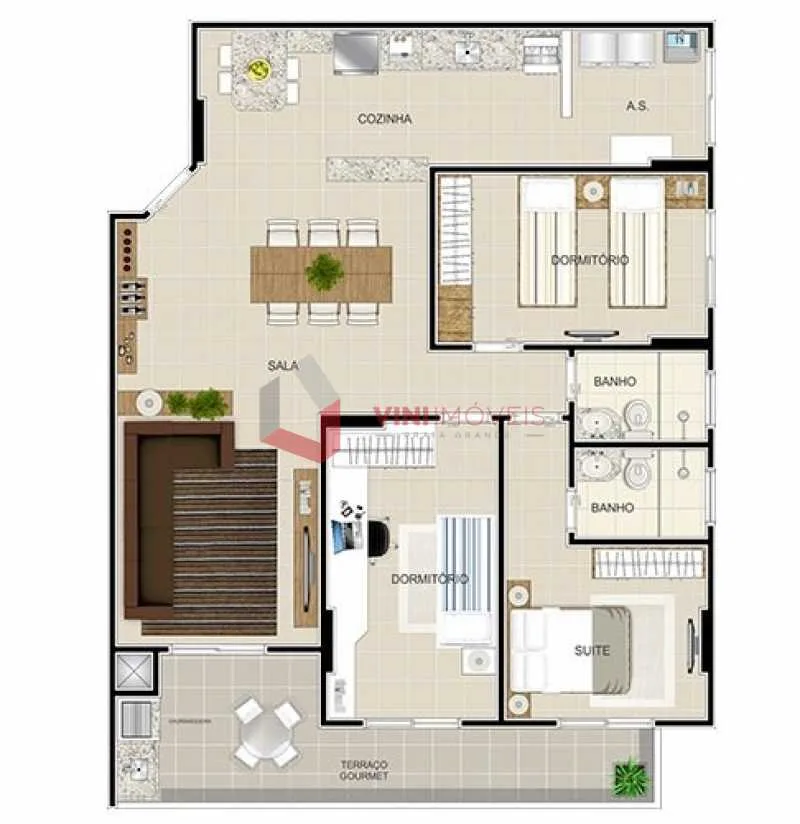 Apartamento 2 dormitórios no Guilhermina - Praia Grande — foto 3