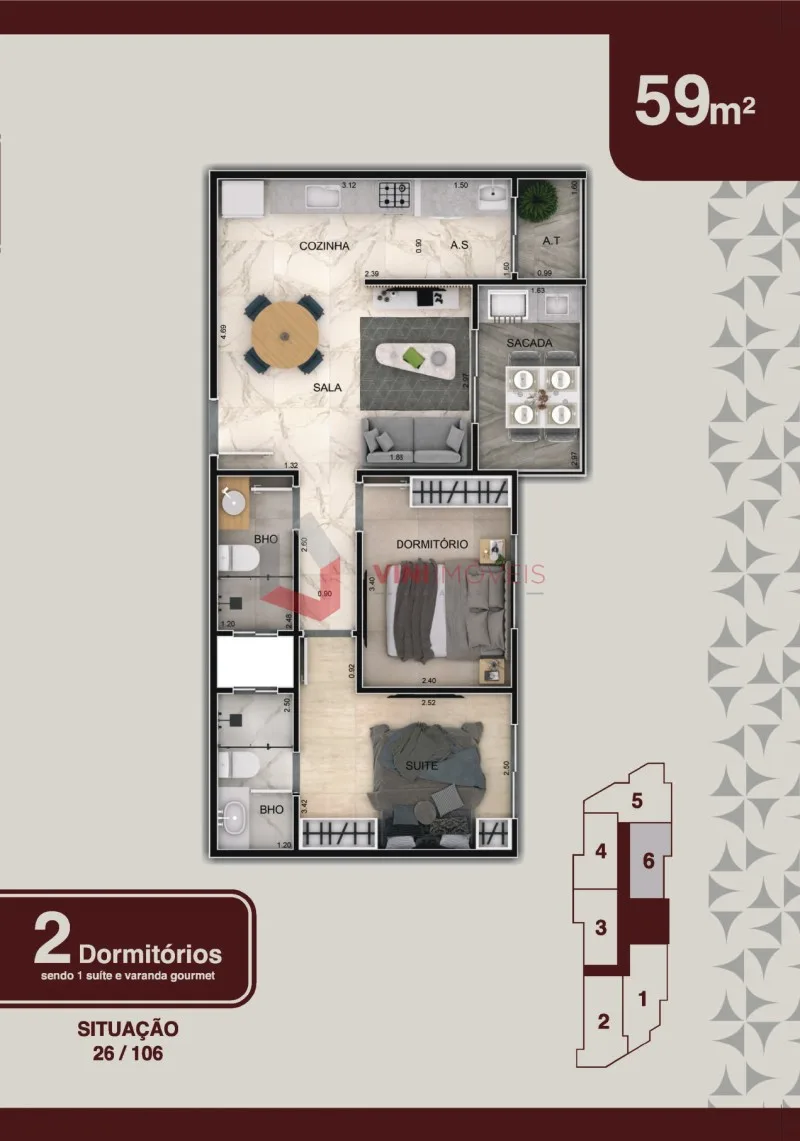 Apartamento 2 dormitórios no Vila Mirim - Praia Grande — foto 2