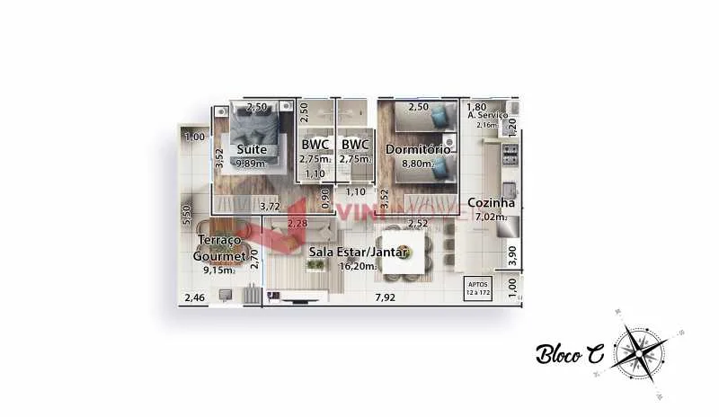 Apartamento na Praia Grande - Boqueirão Apartamento em Praia Grande - Boqueirão