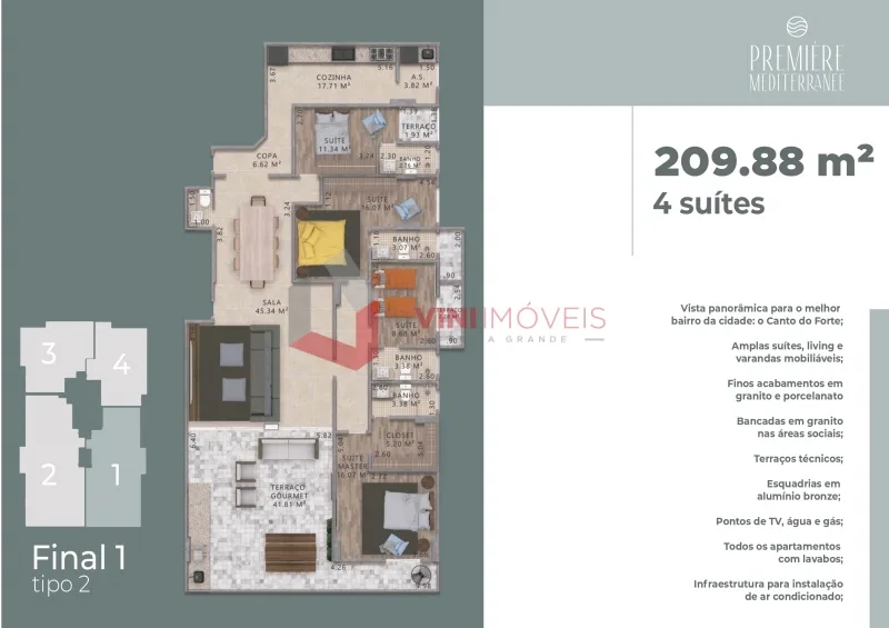 Apartamento na Praia Grande - Canto do Forte Apartamento em Praia Grande - Canto do Forte