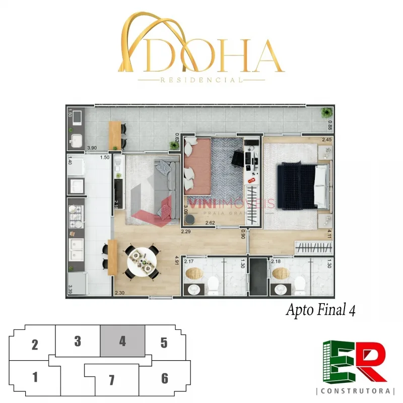 Apartamento na Praia Grande - Boqueirão Apartamento em Praia Grande - Boqueirão