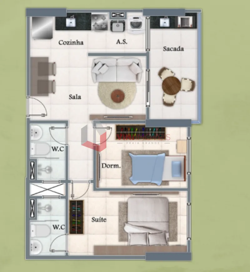 Apartamento em São Vicente - Centro