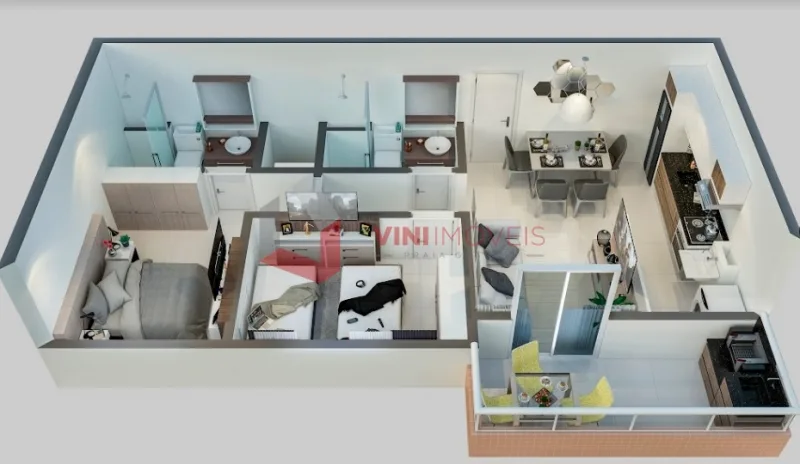 Apartamento em Praia Grande - Boqueirão