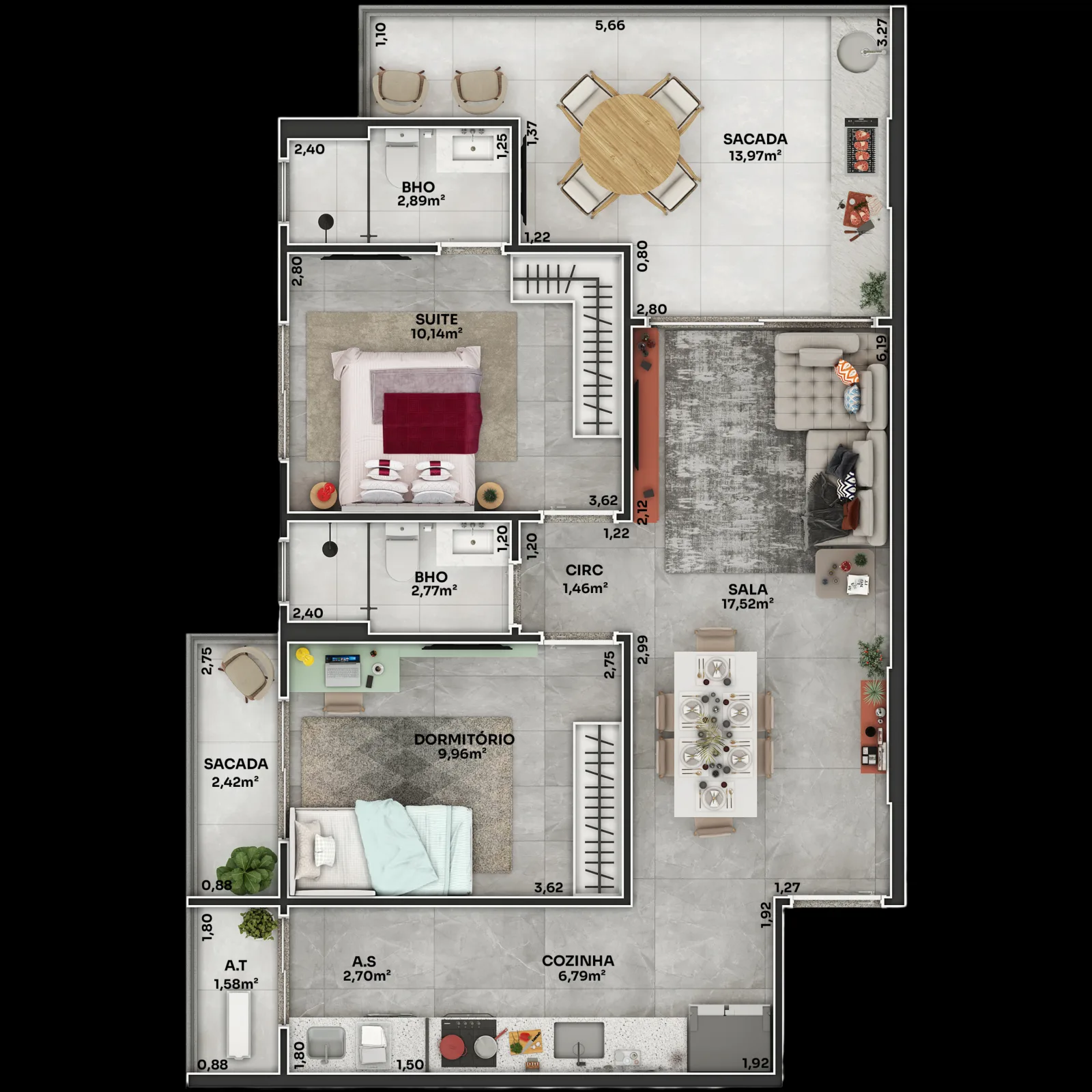 Apartamento em Praia Grande - Boqueirão