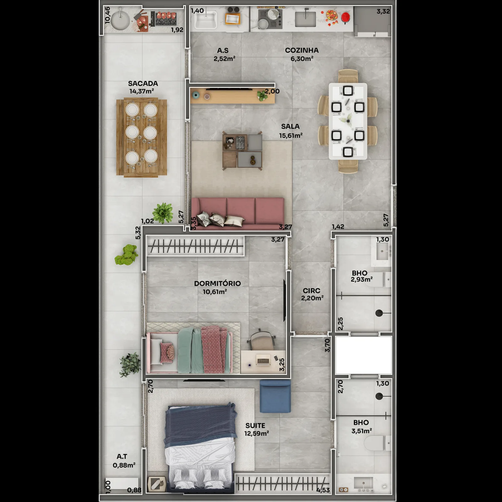 Apartamento em Praia Grande - Boqueirão