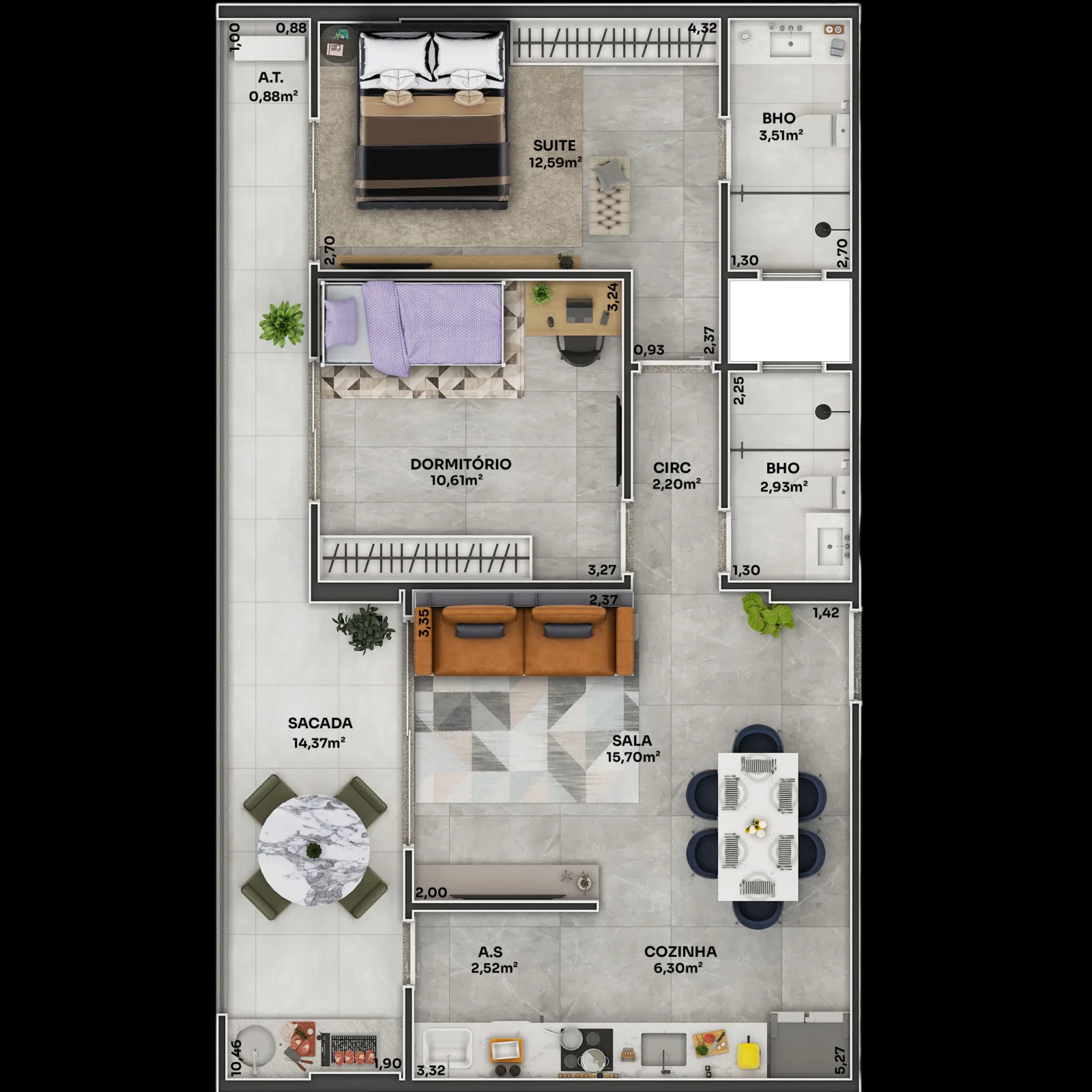 Apartamento em Praia Grande - Boqueirão