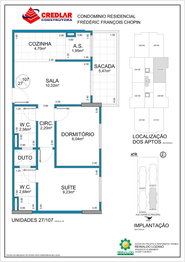 Residencial Choppin — Torre A · unidade 103 e 104