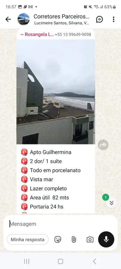 Apartamento 2 dormitórios - Guilhermina - Vista Mar — unidade Apartamento