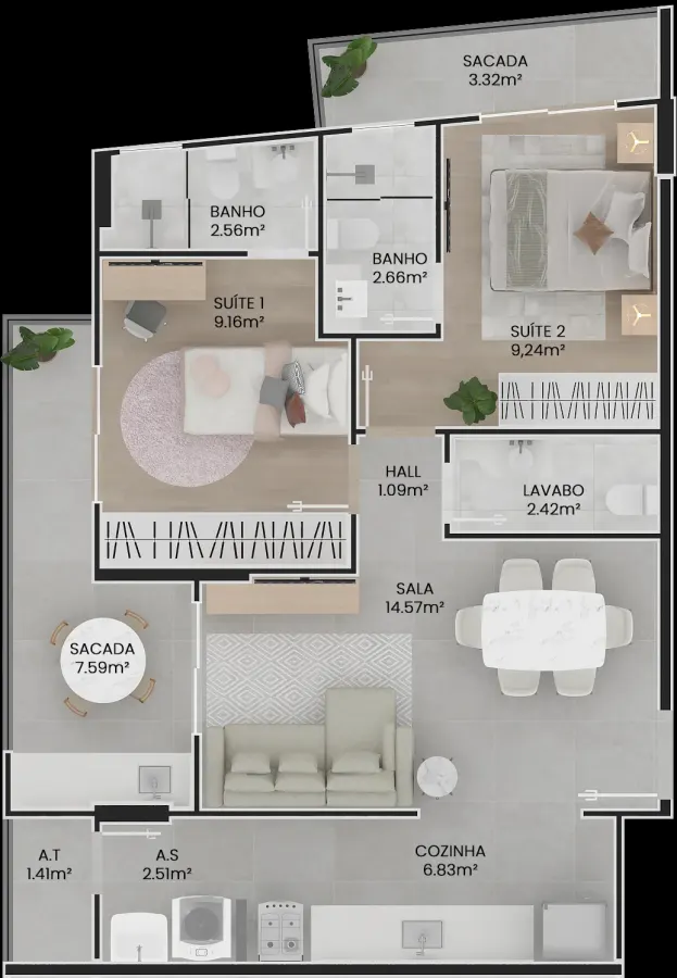 Apartamento 2 quartos no Vila Tupi — foto 20