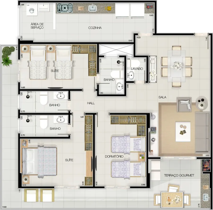 Apartamento 3 quartos no Canto do Forte — foto 10