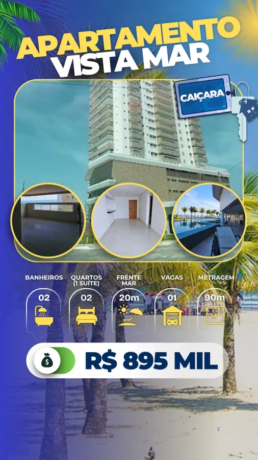 Cobertura Frente Mar Caiçara - R$ 2,31 mi