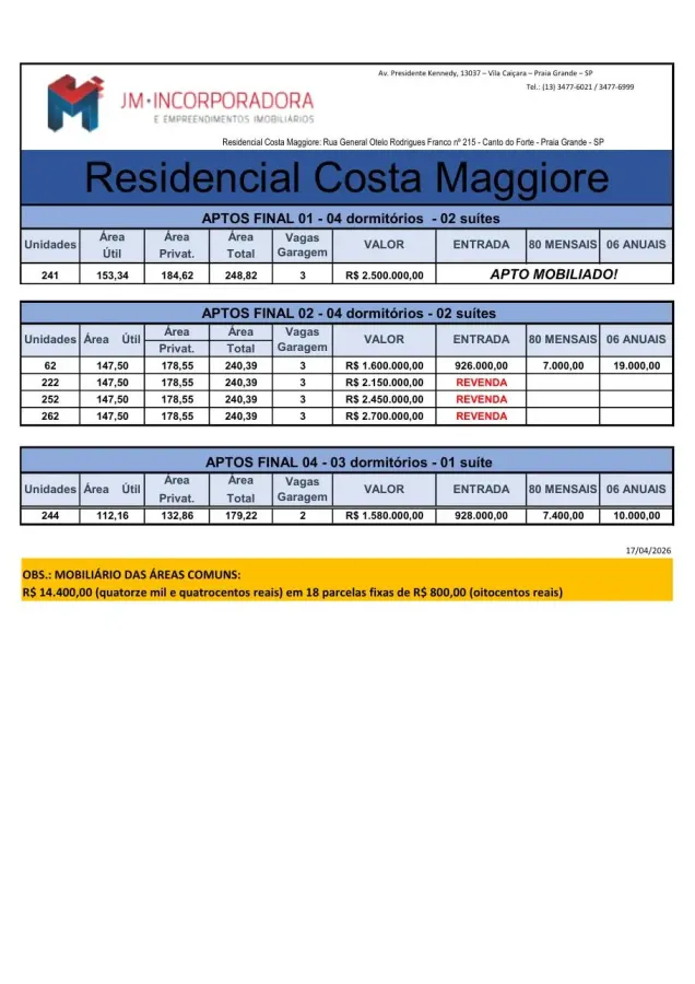 Residencial Costa Maggiore — unidade 262