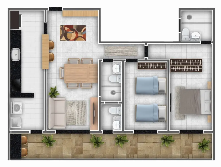 Apartamento 2 quartos no Real — foto 4