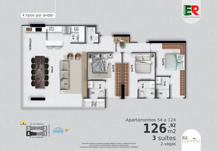 Apartamento 3 quartos no Canto do Forte — foto 6