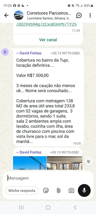 Cobertura para Locação - Tupi - David Freitas