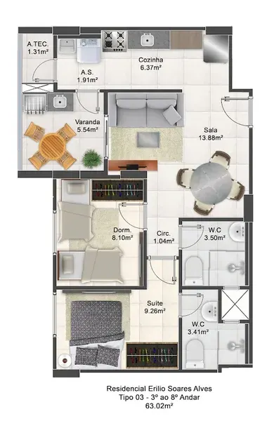 Apartamento 2 quartos no Balneário Maracanã — foto 13