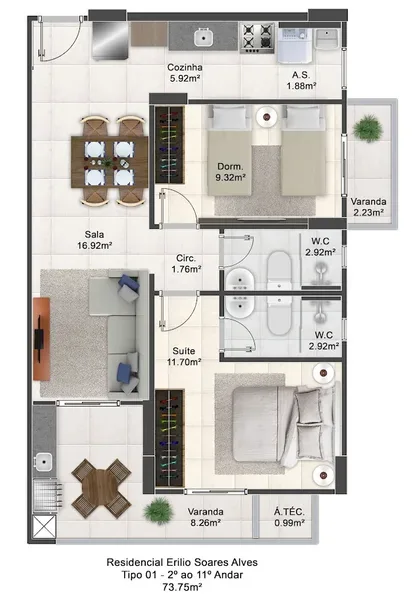 Residencial Erilio Soares Alves — unidade 111 — foto 3