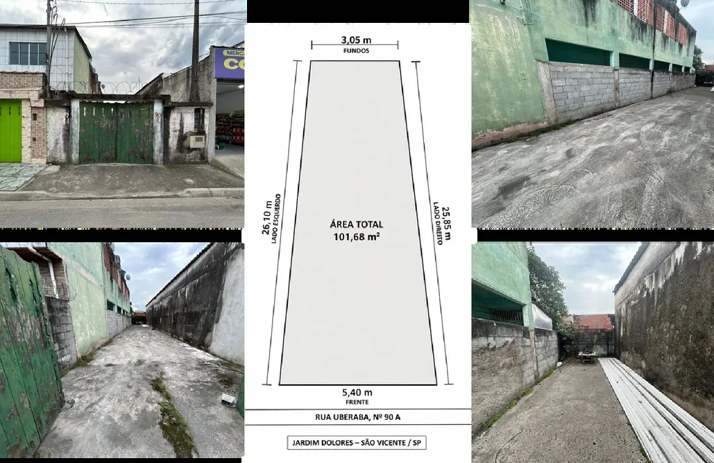 Terreno Jardim Dolores - São Vicente — unidade 90 A